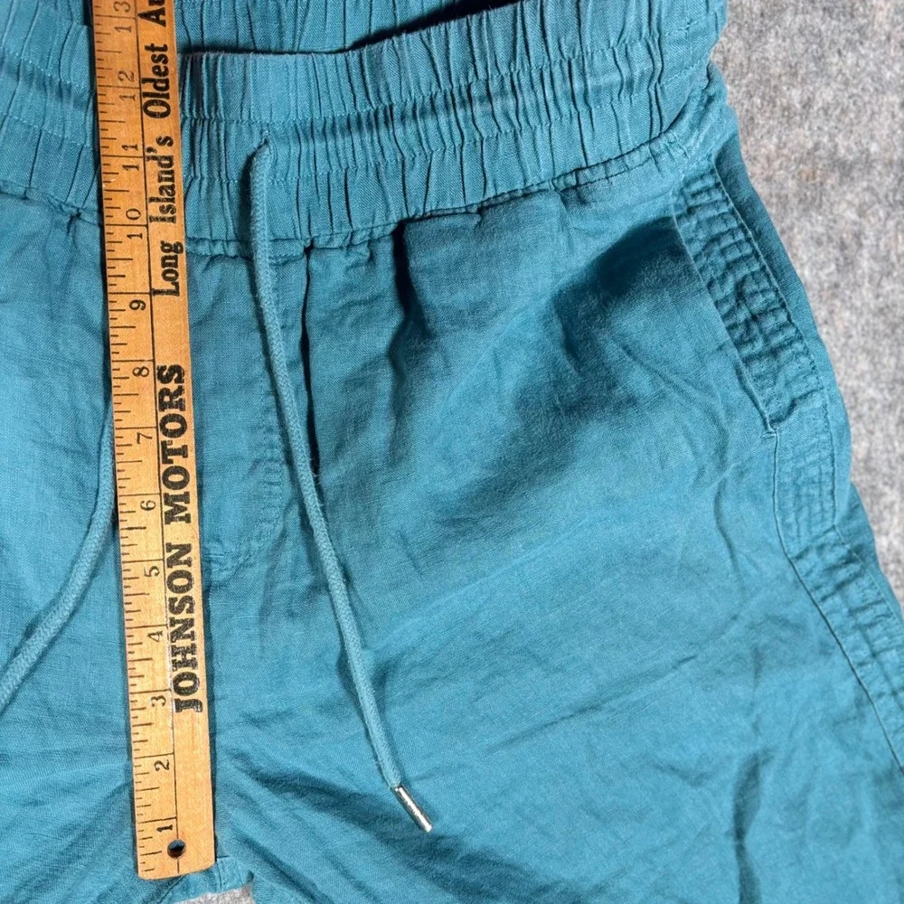 Quince Linen Wide Leg Pants Womens L Mineral Blue European Flax JDAVN01-18481